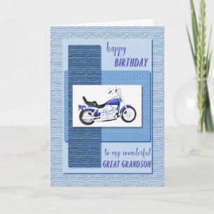 Carte Petit-fils, anniversaire de moto