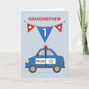 Carte Petit-fils arrière 1er Anniversaire Voiture de Pol