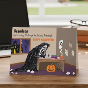 Carte Petit-fils Faucheur à l'université Halloween