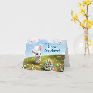 Carte Petit-fils heureux Pâques Lapin de Pâques mignon