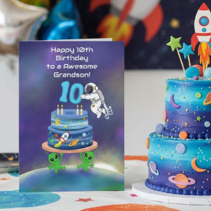 Carte Petit-fils Joyeux 10ème Anniversaire Astronaute av