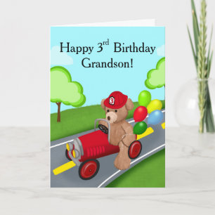 Carte Petit-fils Joyeux 3ème Anniversaire Ours en peluch