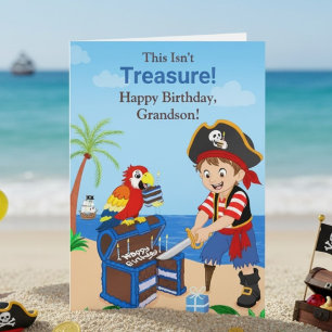 Carte Petit-fils Joyeux Anniversaire Trésor de Pirate