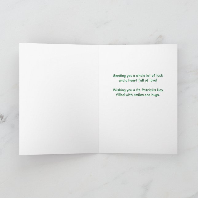 Carte Petit-fils St Patricks Day Girafe Mignon Shamrocks (Intérieur)