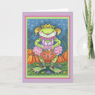 Carte PETIT FROG HOPPY HALLOWEWEEN GREETING CARD Verse