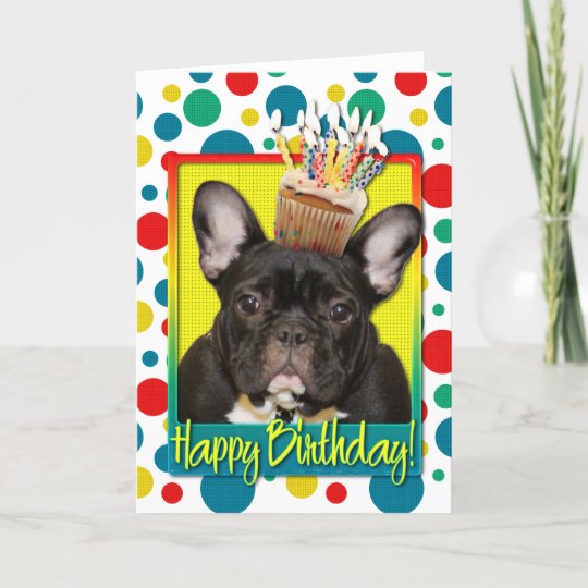 Carte Petit Gateau D Anniversaire Bouledogue Francais Zazzle Fr