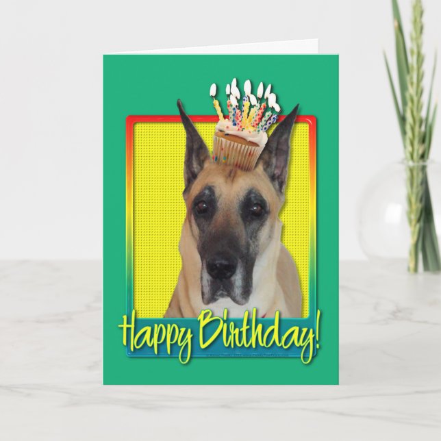 Carte Petit gâteau d'anniversaire - great dane (Devant)
