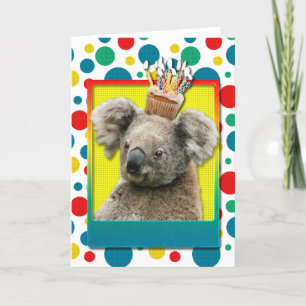 Carte Petit gâteau d'anniversaire - koala