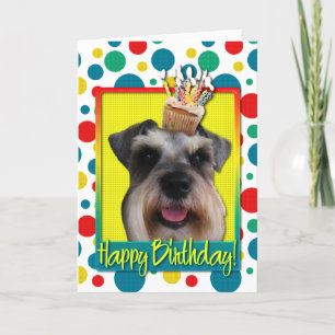 Carte Petit gâteau d'anniversaire - Schnauzer
