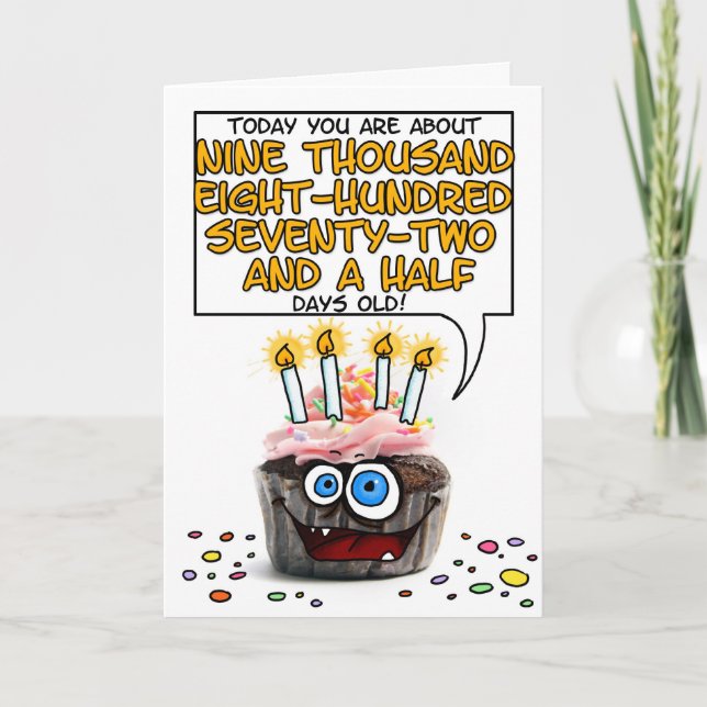 Carte Petit gâteau de joyeux anniversaire - 27 années (Devant)