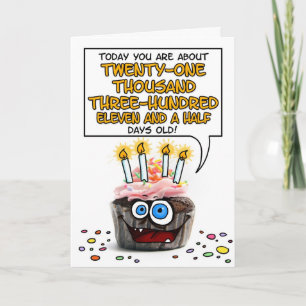 Carte Petit gâteau de joyeux anniversaire - 58 années