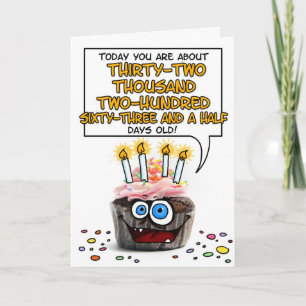 Carte Petit gâteau de joyeux anniversaire - 88 années