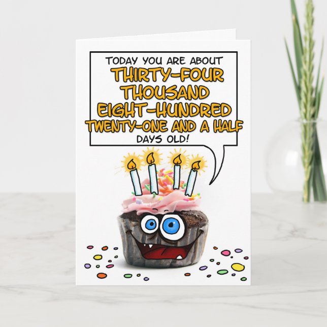 Carte Petit gâteau de joyeux anniversaire - 95 années (Devant)