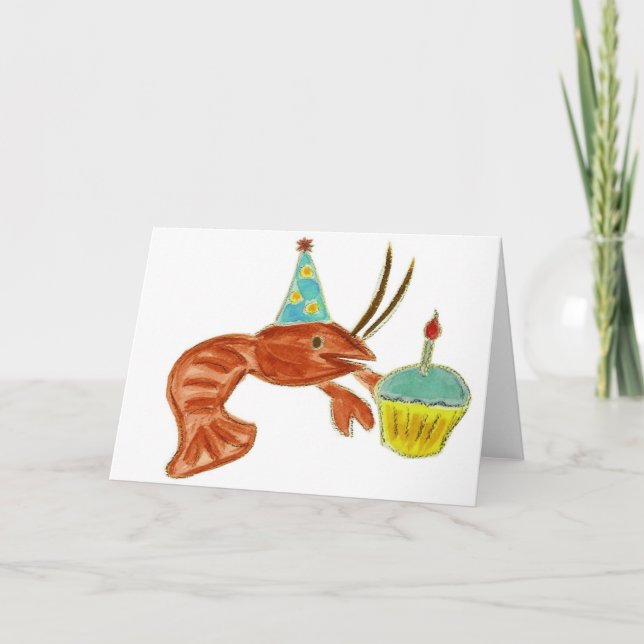 Carte Petit gâteau d'écrevisses d'anniversaire (Devant)
