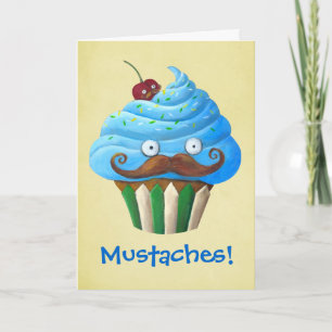 Carte Petit gâteau Mustached doux