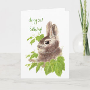 Carte Petit lapin lapin lapin de lapin d'enfant 3e anniv