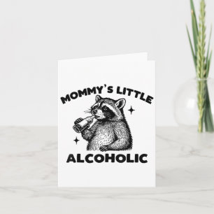 Carte Petit mème raccoon alcoolique de maman drôle