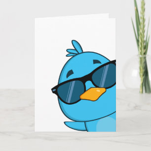 Carte Petit Oiseau Bleu Joyeux anniversaire