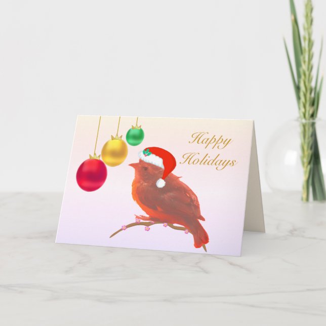 Carte Petit Oiseau de Noël (Devant)