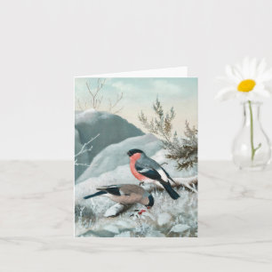 Carte Petit oiseau mignon - Bullfinch, Art