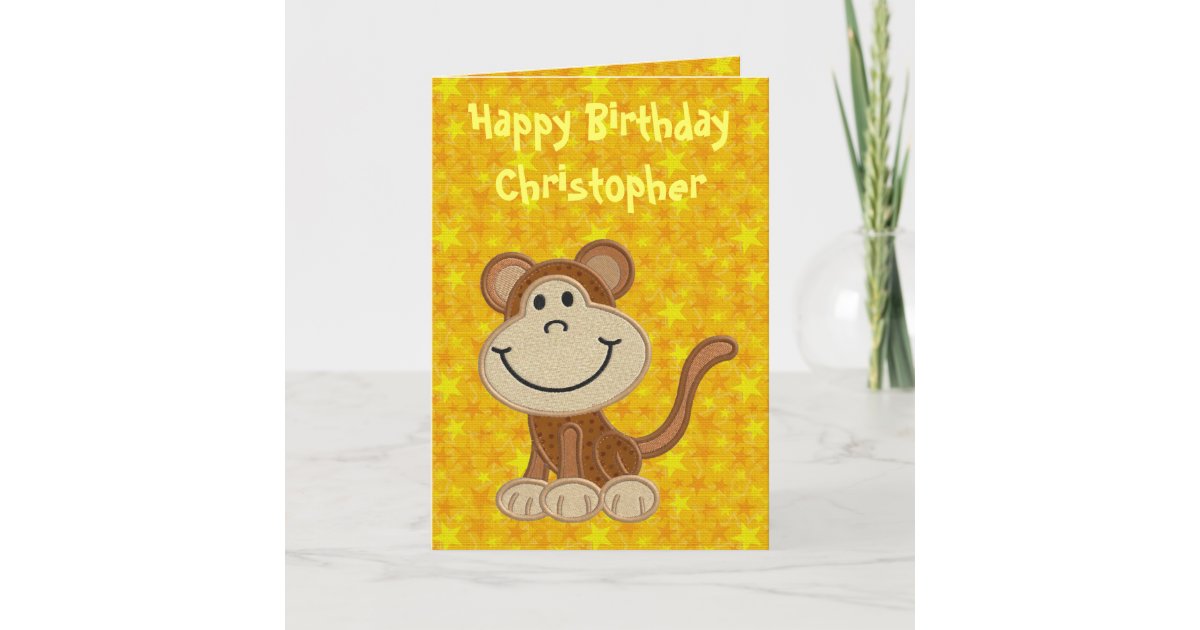 Carte Petit Singe De Joyeux Anniversaire Zazzle Fr