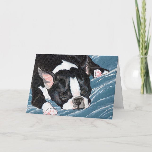 Carte Petit somme de Boston Terrier (Devant)