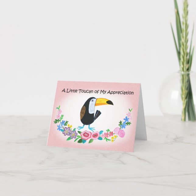 Carte Petit Toucan de ma considération Funny Merci (Devant)