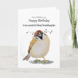 Carte Petite amie amusante Joyeux Anniversaire Moineau O