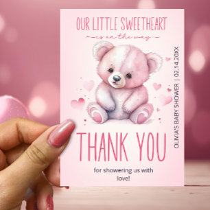 Carte Petite amoureuse ours Baby shower Merci