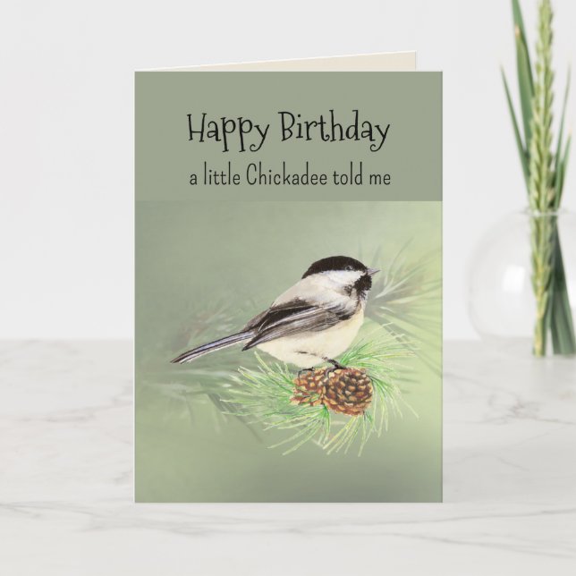 Carte Petite Chickadee Bird Personnalité Amusante Annive (Devant)