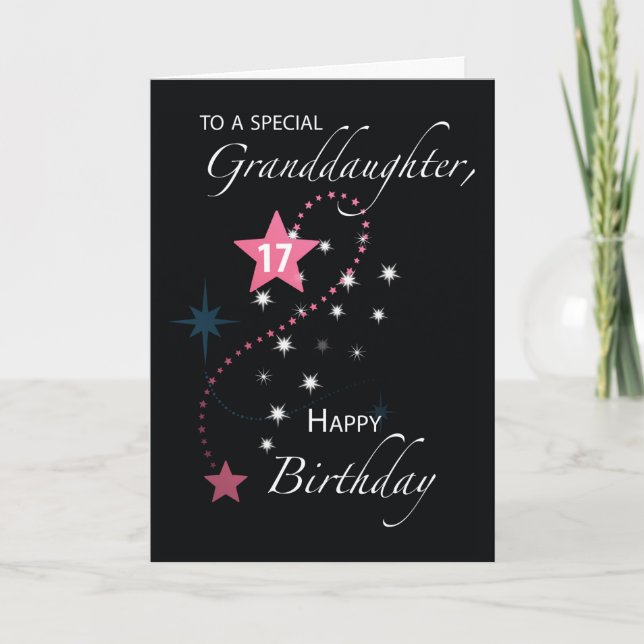 Carte Petite-fille 17e anniversaire Star Inspirational (Devant)