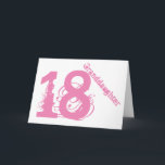 Carte Petite-fille, 18ème anniversaire, blanc et rose<br><div class="desc">Un arrière - plan blanc comportant le texte rose,  sur cette 18ème salutation d'anniversaire pour toute petite-fille fraîche. Mes salutations drôles d'esprit.</div>