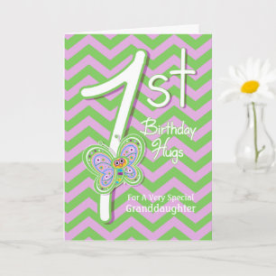 Carte Petite-fille 1er Anniversaire Papillon Hugs