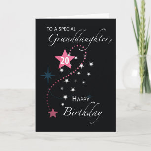 Carte Petite-fille 20e anniversaire Star Inspirational