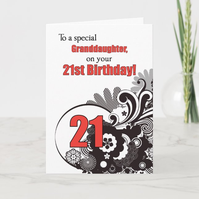 Carte Petite-fille, 21e anniversaire des perruques relig (Devant)