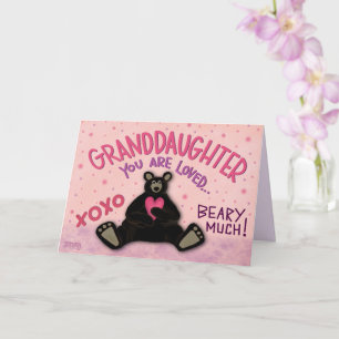 Carte Petite-fille adorable ours de la Saint-Valentin In