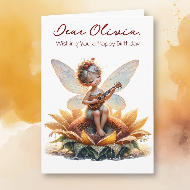 Carte Petite fille Anime avec Ukulele sur Sunflower Anni (Créateur téléchargé)