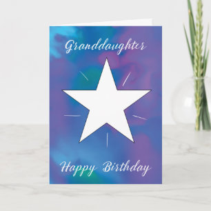 Carte Petite-fille Anniversaire blanc étoile brillante