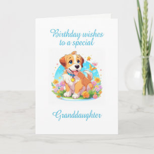 Carte Petite-fille Anniversaire Chien chiot