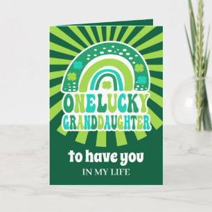 Carte Petite-fille chanceuse de la Saint-Patrick Retro