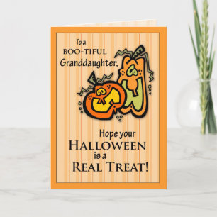 Carte Petite-fille Citrouilles Halloween