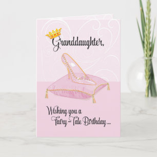 Carte Petite-fille Conte de fées Cendrillon Anniversaire