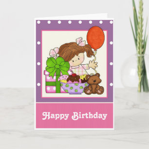 Carte Petite fille Crème de glace Personnaliser Annivers