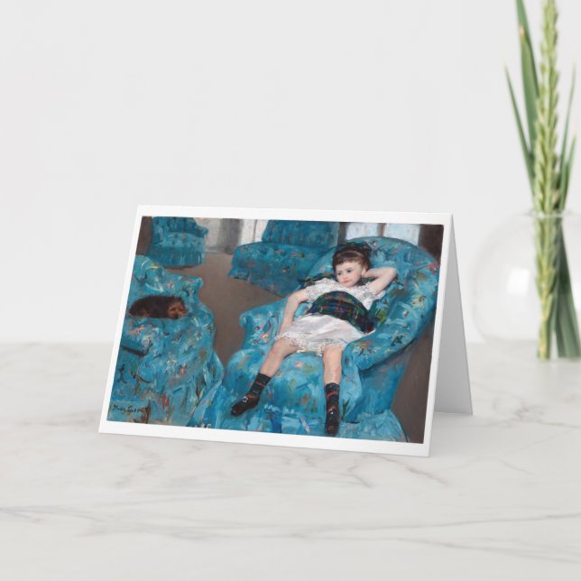 Carte Petite fille dans un fauteuil bleu, Cassatt (Devant)