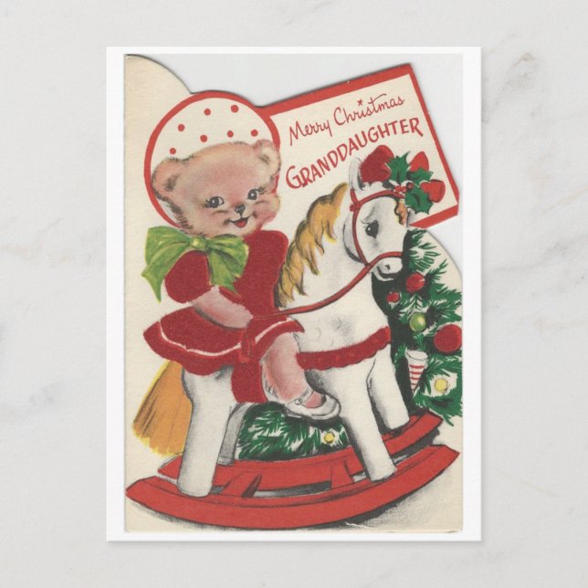 Carte petite-fille de Noël Vintage (Devant)