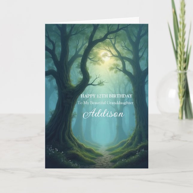 Carte Petite-fille Enchantée 12e Anniversaire (Devant)
