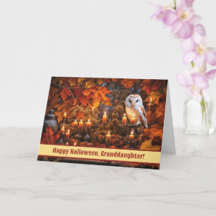 Carte Petite-fille et mari Joyeux Halloween Hibou