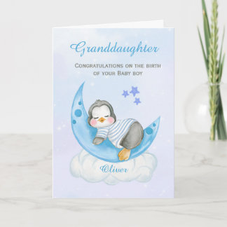 Carte Petite-fille Félicite un nouveau bébé garçon