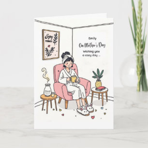 Carte Petite-fille Fête des Mères Détente Paisible