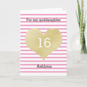 Carte Petite fille filleule 16 ans joyeux anniversaire r